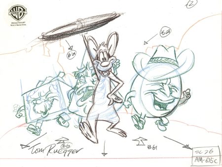 Pinky And The Brain Original Production Drawing Signed by Tom Ruegger: Pinky Sale