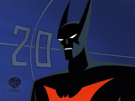 Batman Beyond Original Production Cel on Original Background with Matching Drawing: Batman For Sale