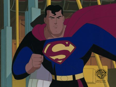 Superman The Animated Series Original Production Cel with Matching Drawing: Superman on Sale