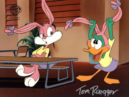 Tiny Toon Adventures Original Production Cel Signed by Tom Ruegger: Babs, Plucky Sale