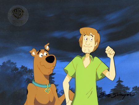 Scooby-Doo on Zombie Island Original Production Cel with Matching Drawing Signed by Bob Singer: Scooby, Shaggy Fashion