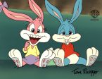 Tiny Toons Original Production Cel on Original Background Signed by Tom Ruegger: Babs, Buster Hot on Sale