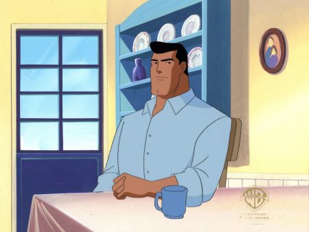 Superman The Animated Series Original Production Cel on Original Background: Clark Kent For Discount