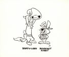 Droop-A-Long Coyote and Ricochet Rabbit Pen and Ink Drawing Circa 1960s on Sale