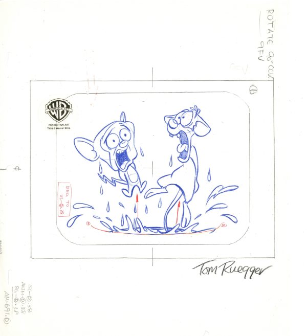 Pinky And The Brain Original Production Drawing Signed by Tom Ruegger: Pinky, Brain Online now