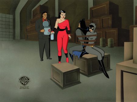 Batman The Animated Series Original Production Cel: Batman, Catwoman, Red Claw Online Hot Sale