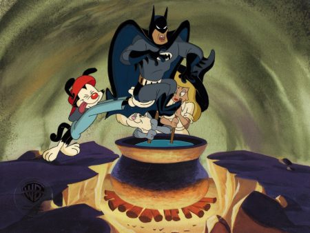 Animaniacs Original Production Cel with Matching Drawing: Wakko, Batman, Slappy, Nurse For Cheap