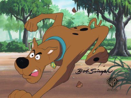 Scooby-Doo on Zombie Island Original Production Cel on Original Production Background with Matching Drawing Signed by Bob Singer: Scooby For Discount