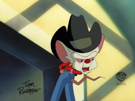 Pinky And The Brain Original Production Cel Signed by Tom Ruegger: Brain on Sale