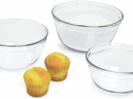 Glass Mixing Bowl 3pc Sale